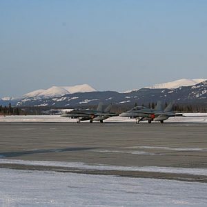 Erik Nielsen Whitehorse International Airport, with military jets